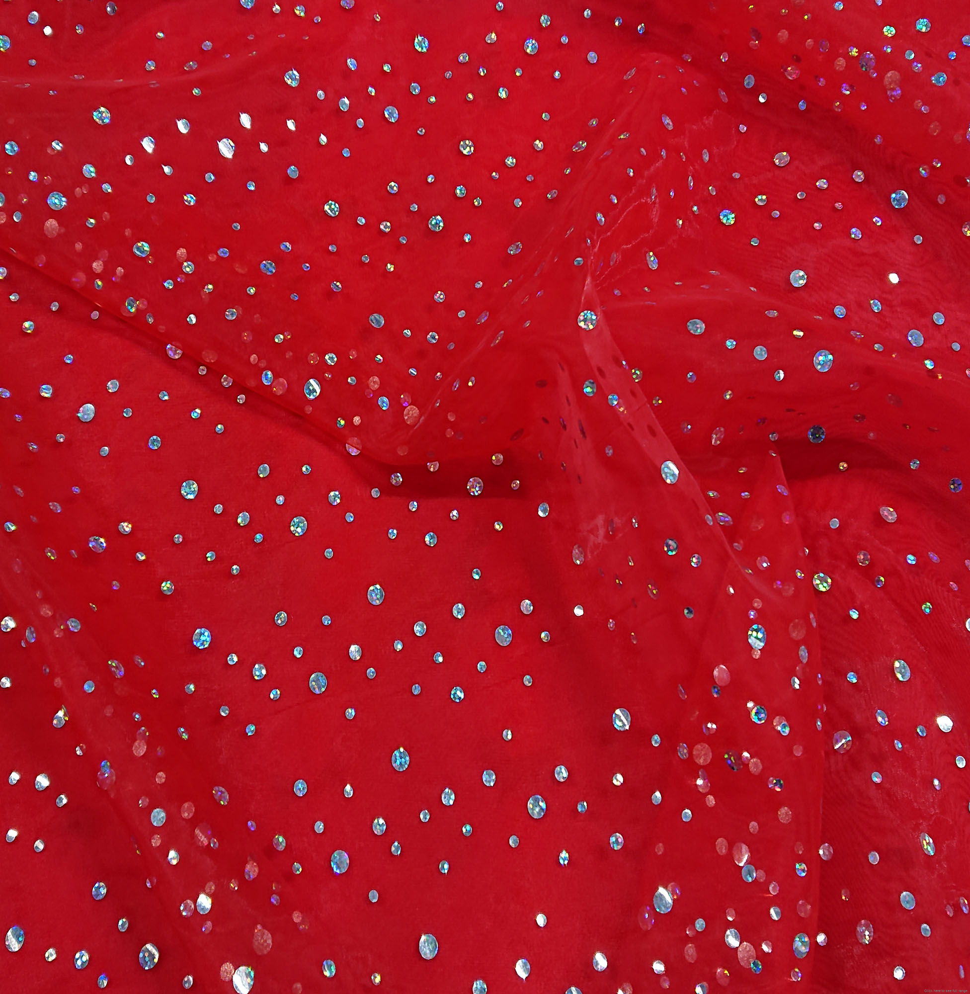 Fabrics :: Diamante Raindrop Voile: Red. 150 cm wide.Sold by the mtr.